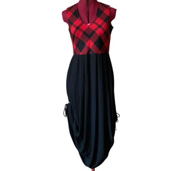 BODYBAG by Jude - Red plaid & black Maxi dress - Medium - Picture 1 of 16
